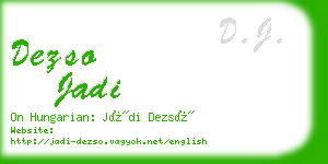 dezso jadi business card